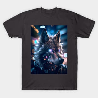 Cyberpunk Wolf (2) - Anthropomorphic Sci fi Wolves T-Shirt